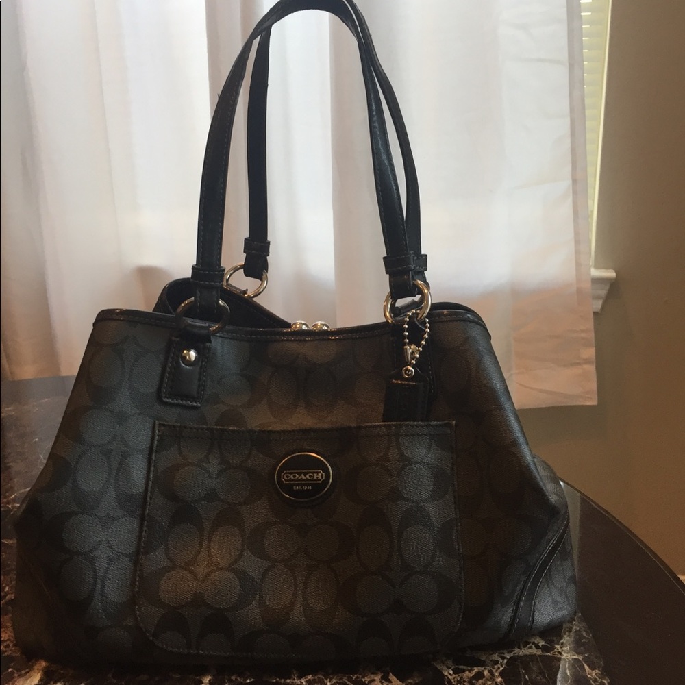 Coach logo black and grey purse